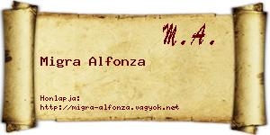 Migra Alfonza névjegykártya